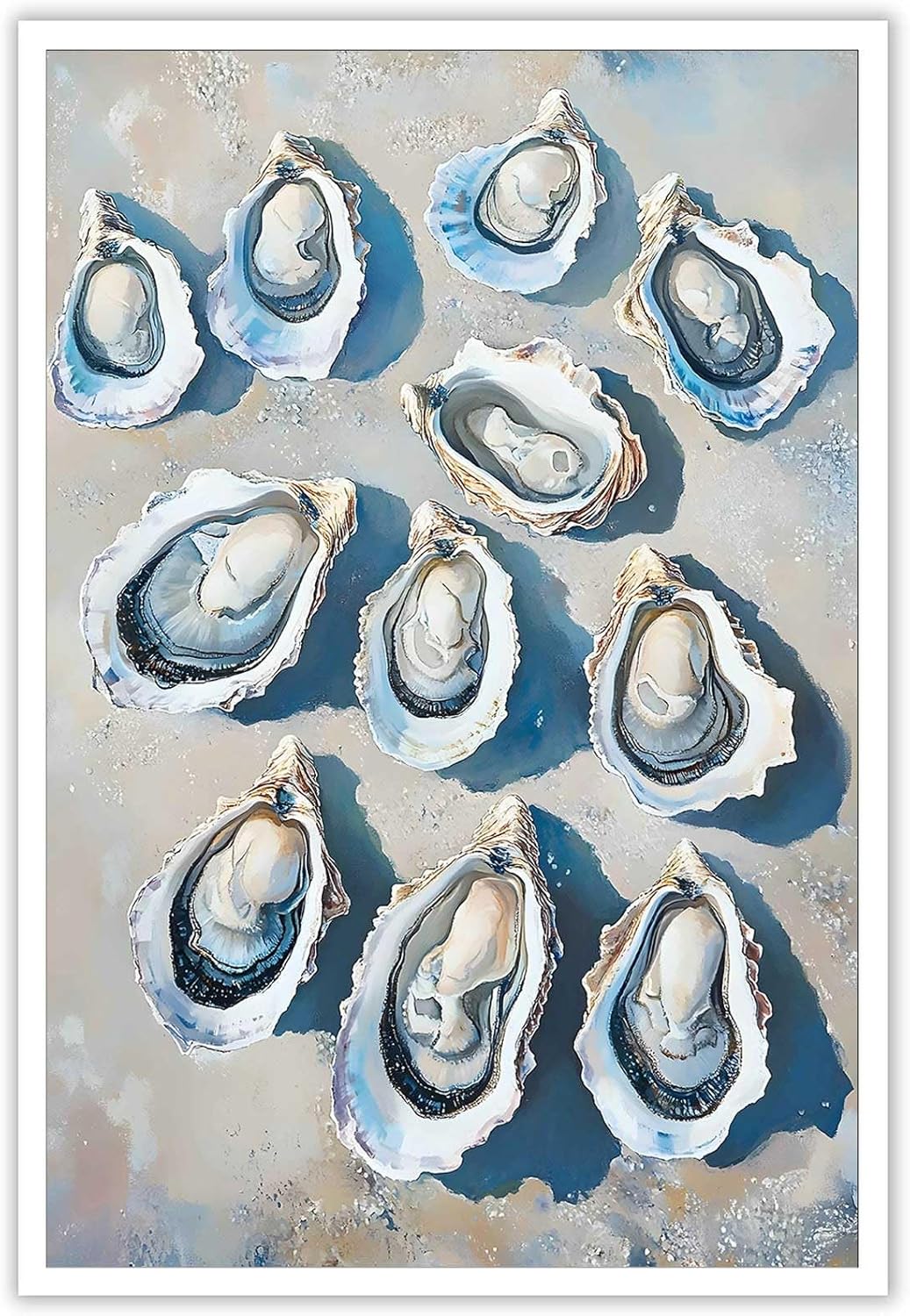 Retro Simple Oyster Poster 12x16in Unframed