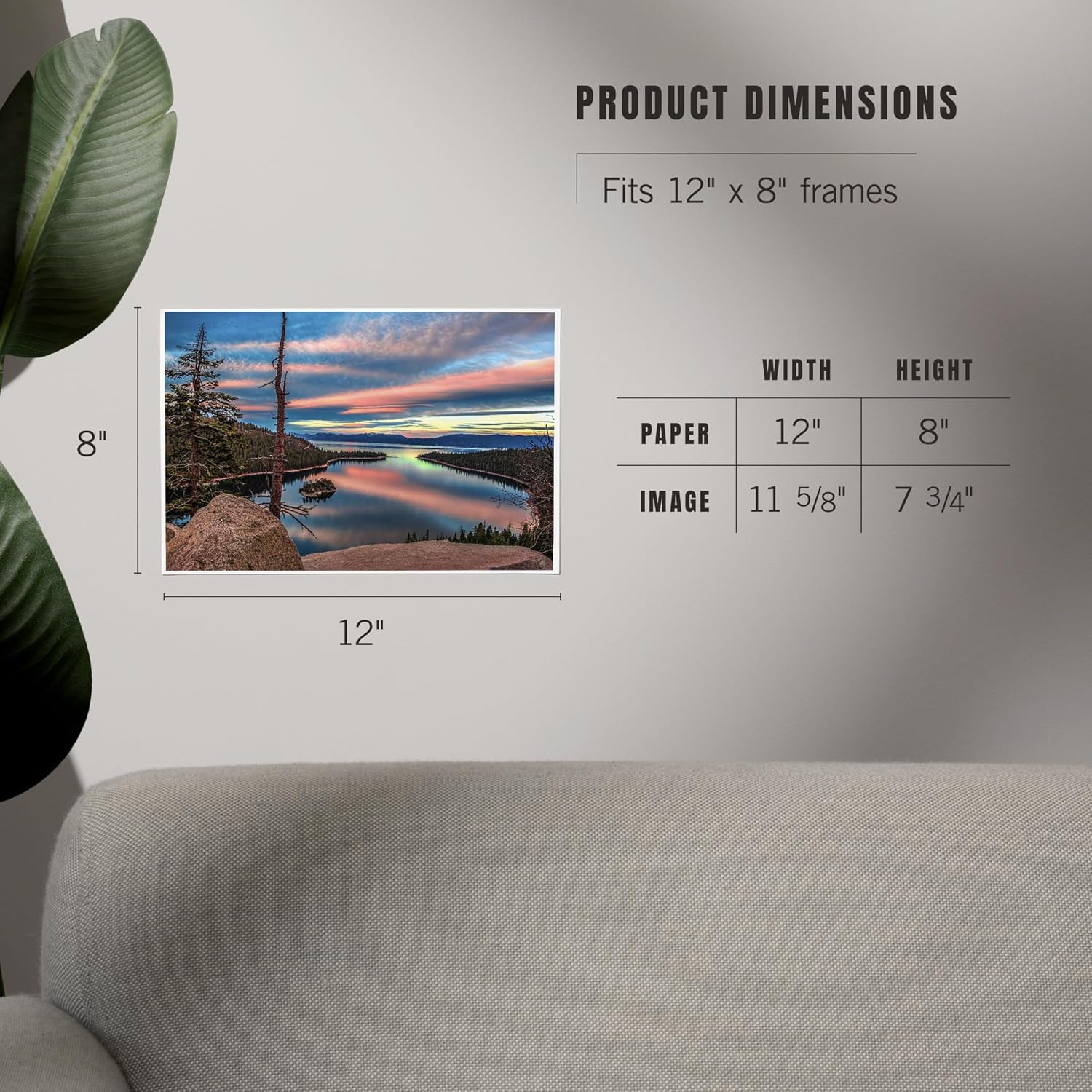 Lantern Press 8x12 Art Print Lake Tahoe