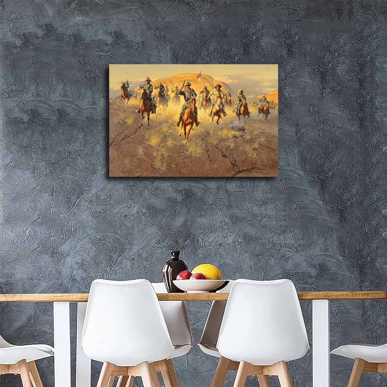 Buffalo Soldiers Framed Canvas Wall Art Poster