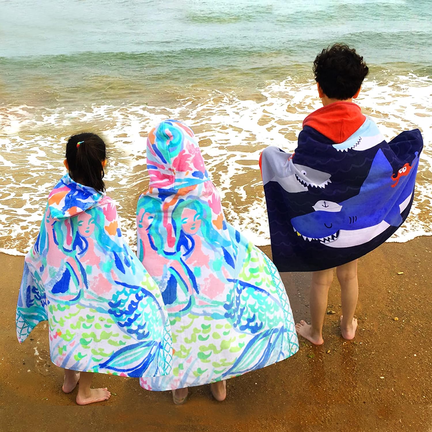 BANGSAUR Kids Beach Towels with Hood
