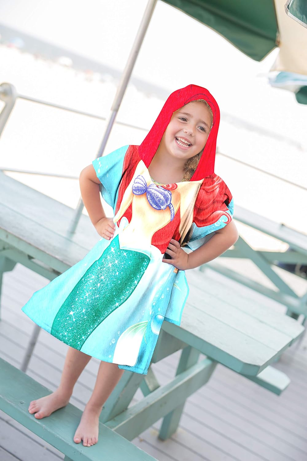 Disney The Little Mermaid Ariel Kids Bath Hooded Poncho