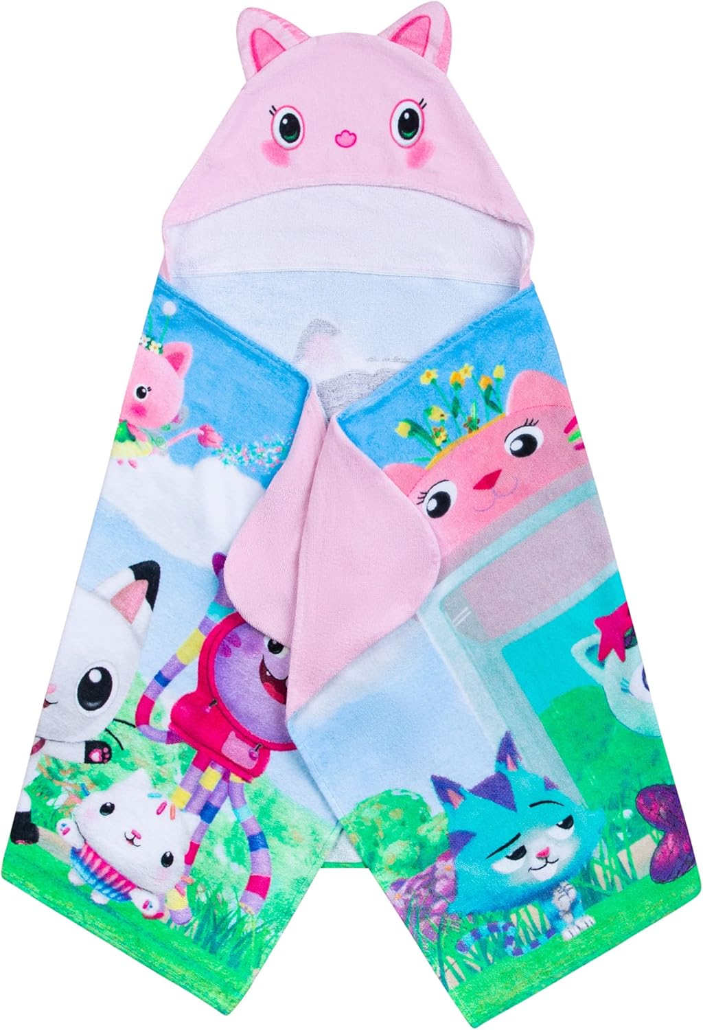 Franco Kids DreamWorks Gabbys Dollhouse Hooded Bath Towel Wrap