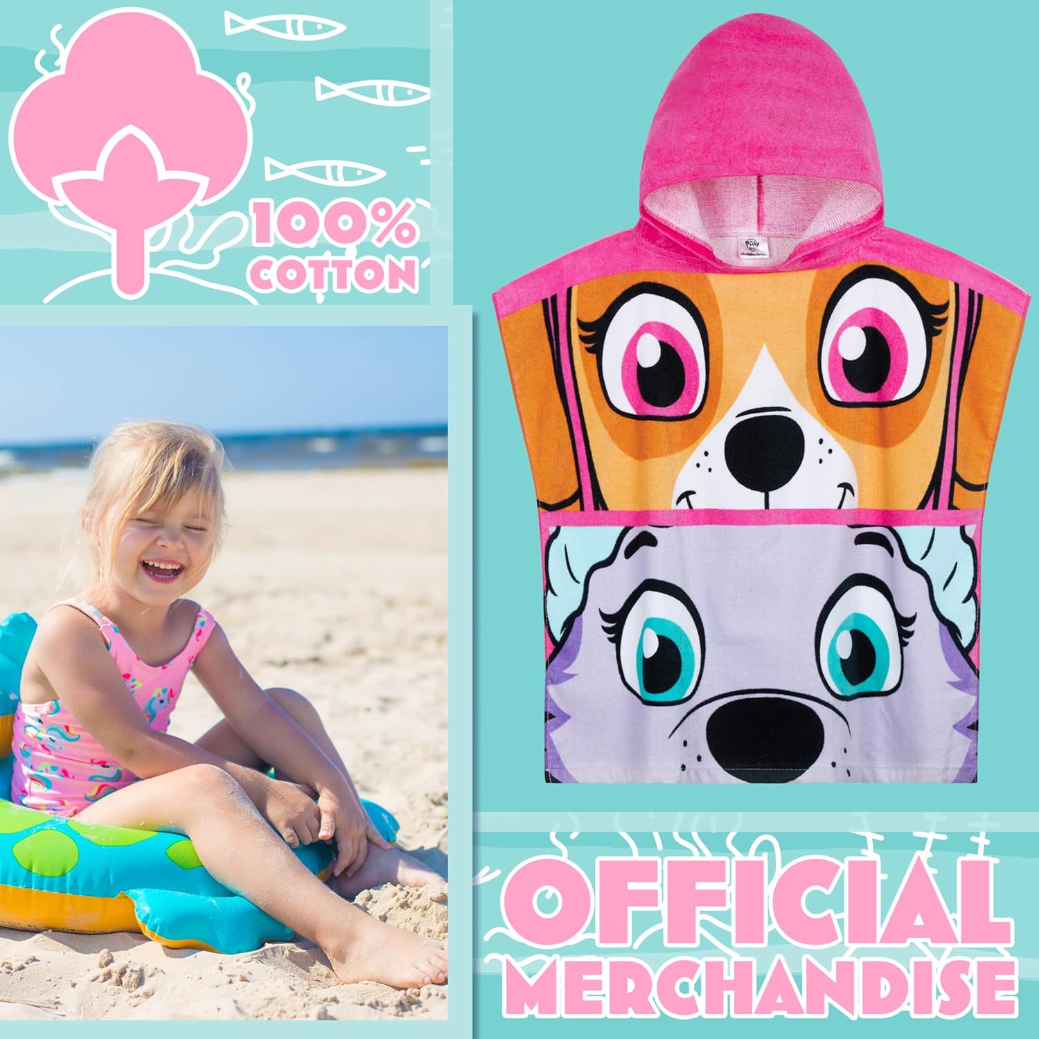 Get Trend Paw Patrol Hooded Beach Towel for Kids