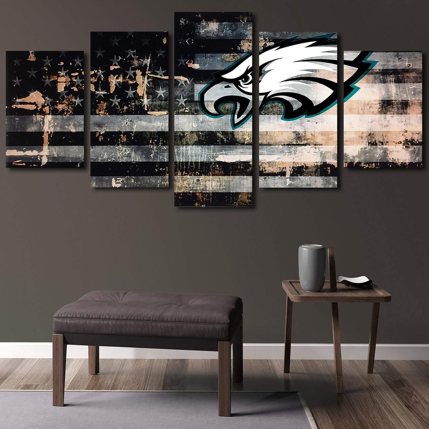 Philadelphia Sports Teams Canvas Wall Art Poster 5 Pieces