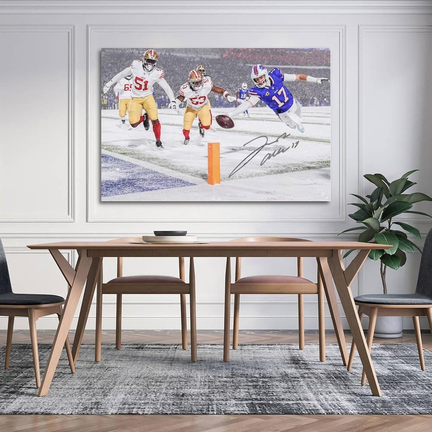 ZHANGYIDUAN Josh Allen Touchdown Canvas Poster Wall Art Decor Print