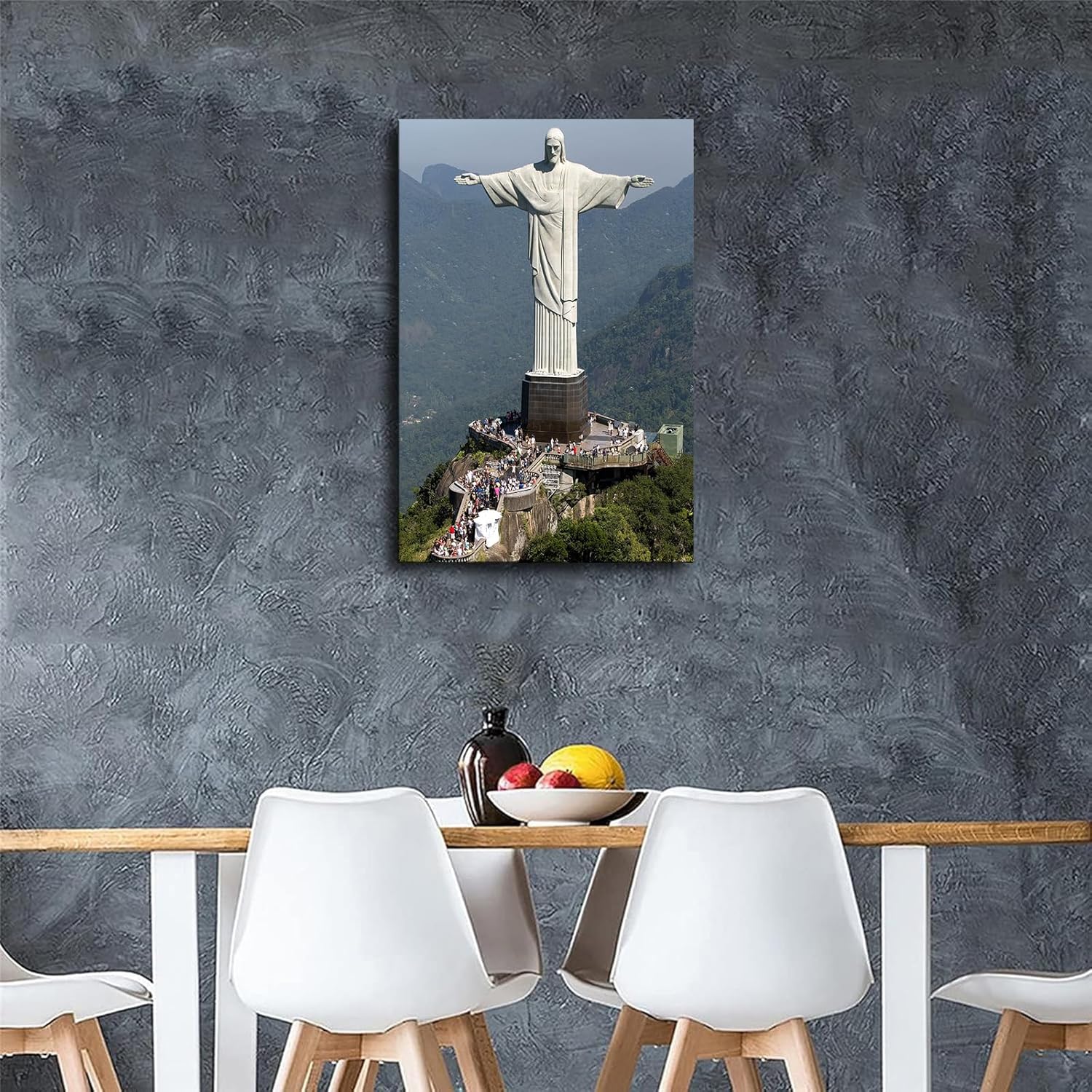 Christ The Redeemer Statue Poster 20x30 Inch Framed Canvas Wall Art Print