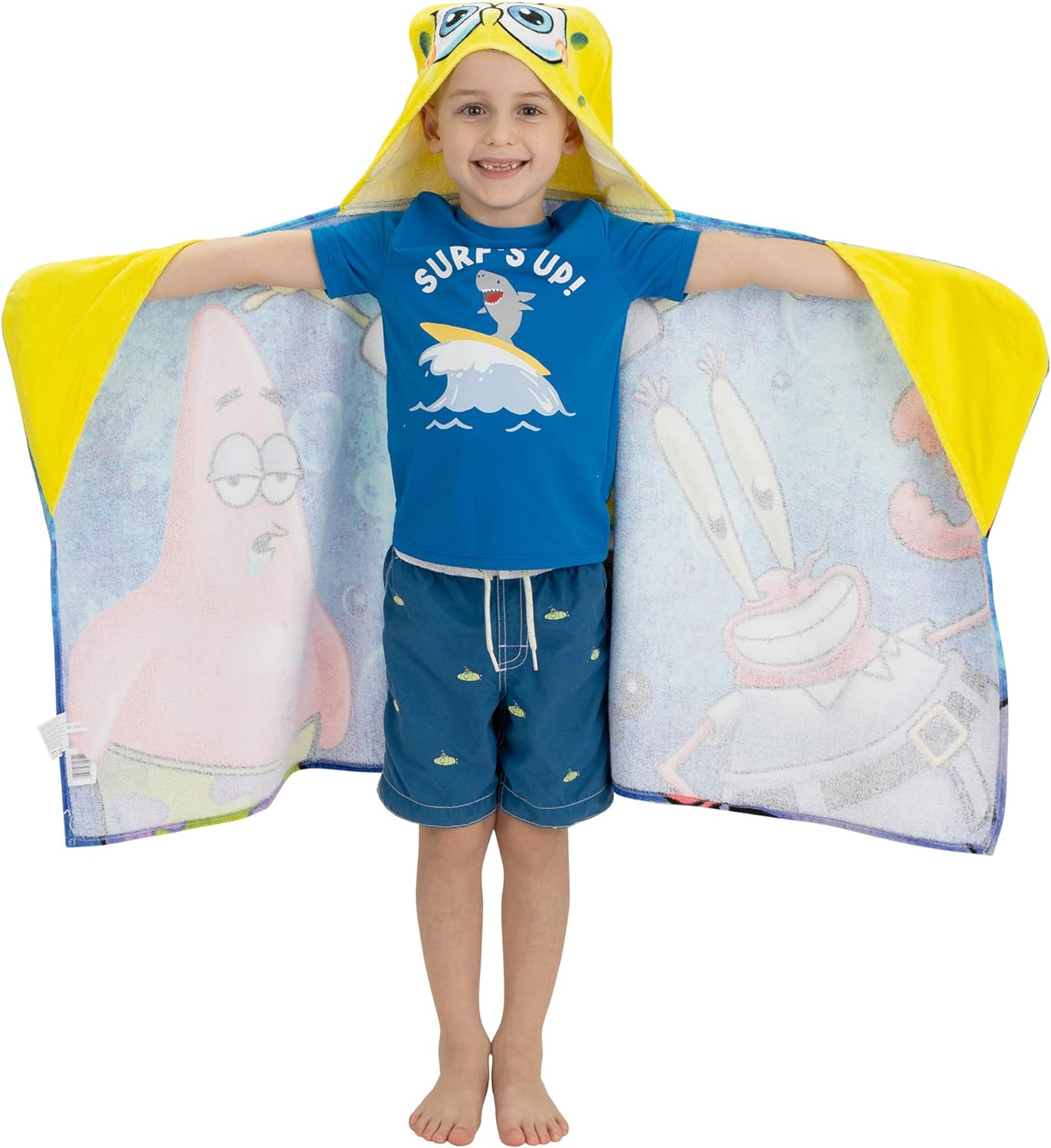 Franco Kids SpongeBob Hooded Bath Towel Wrap