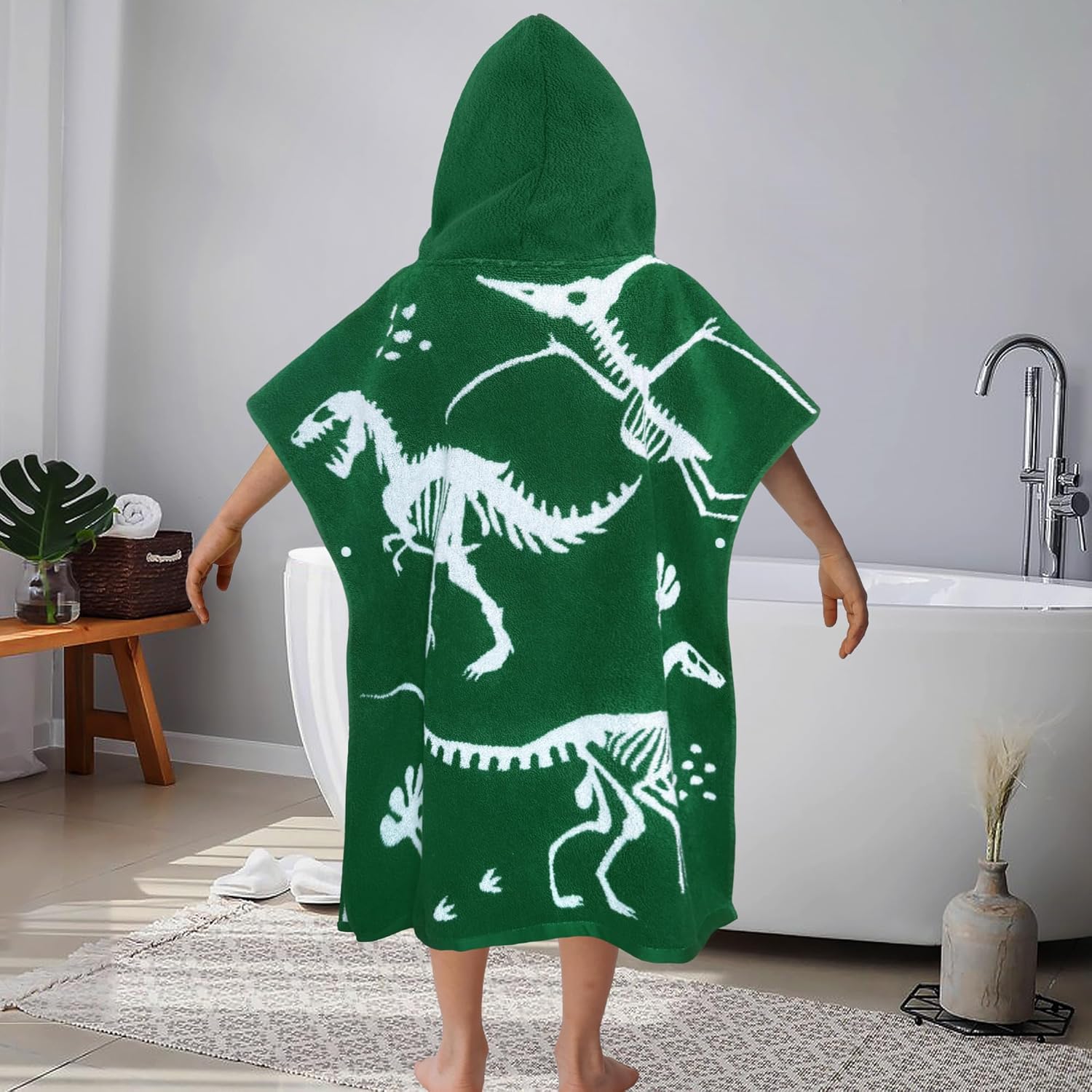VOOVA MOVAS Dinosaur Hooded Towel for Kids 4-8 Years