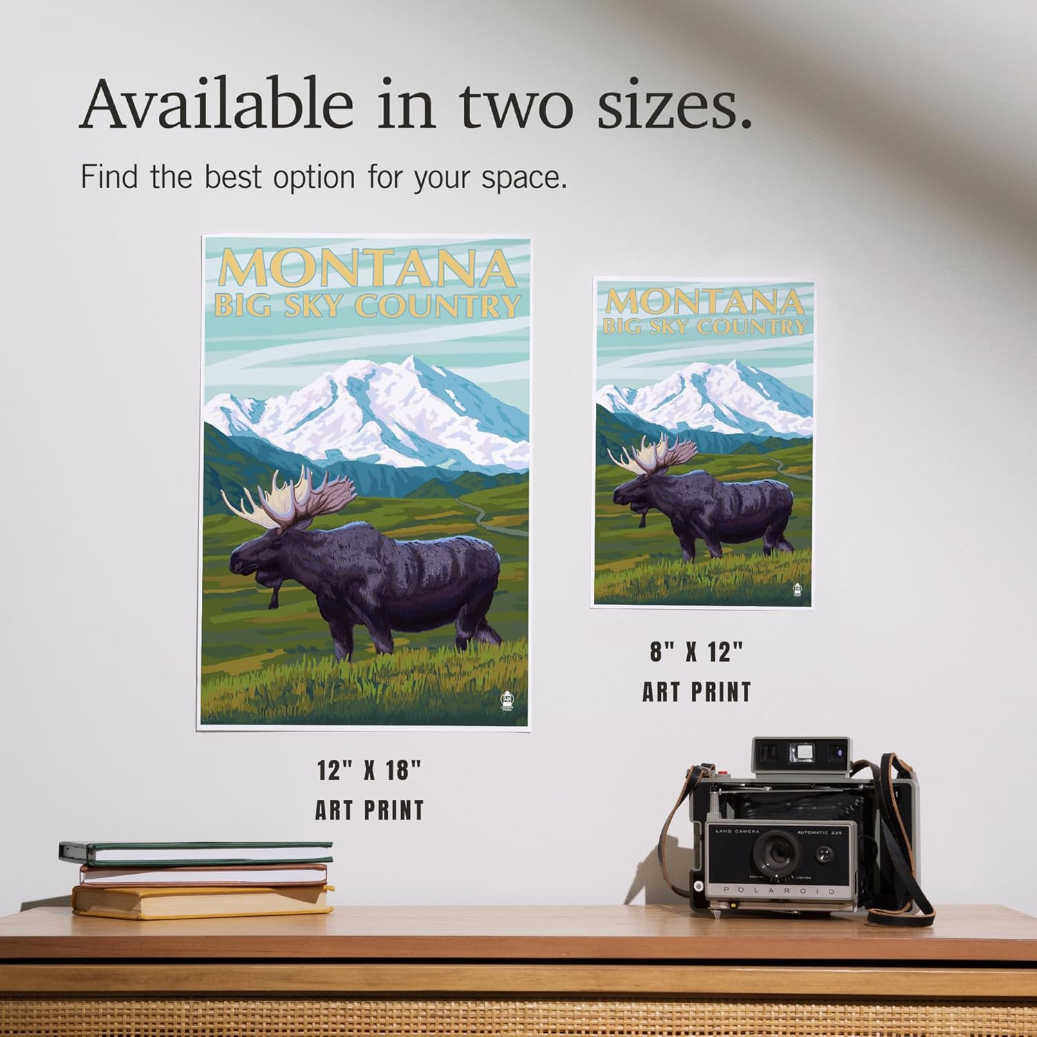 Lantern Press 8x12 Art Print Montana Big Sky Country Moose Mountain