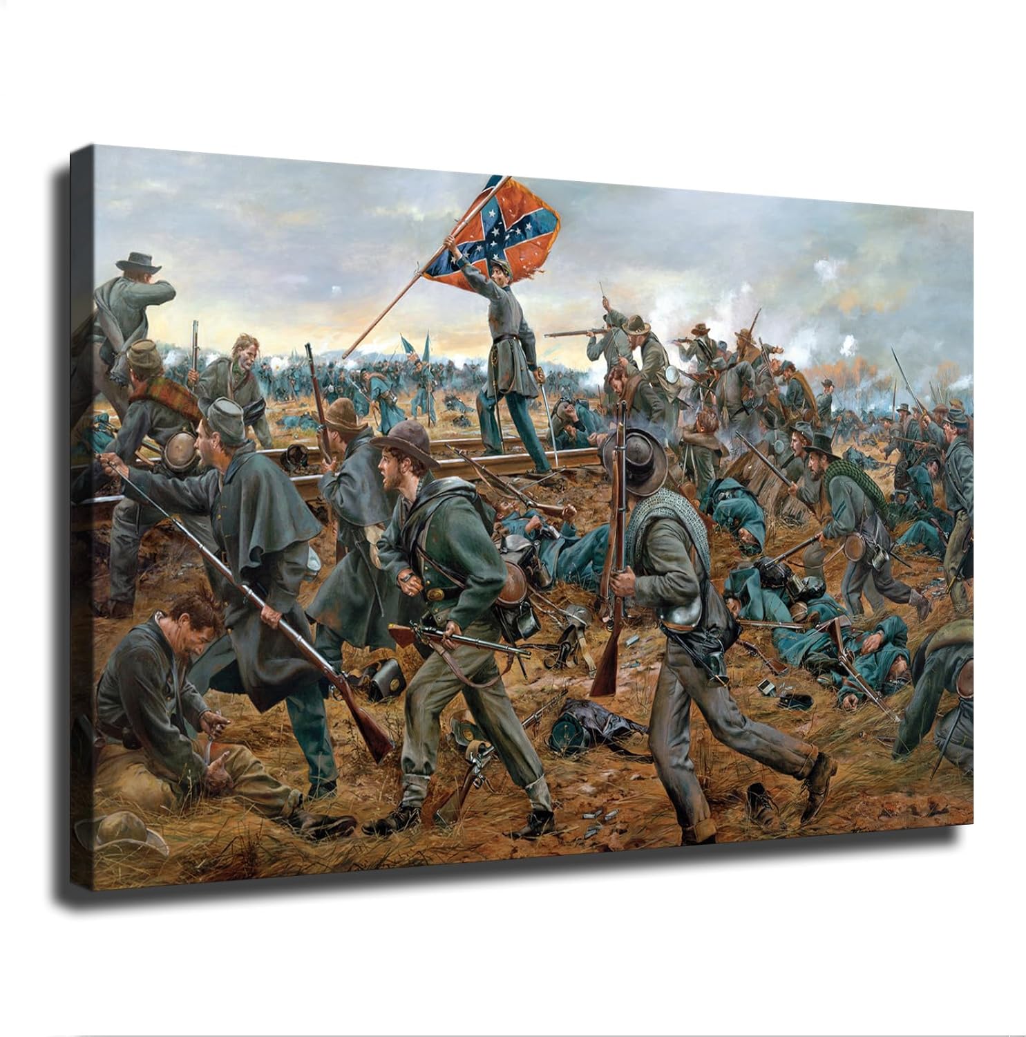 Battle of Fredericksburg Confederate Civil War Poster Framed Canvas Print 24x36inch