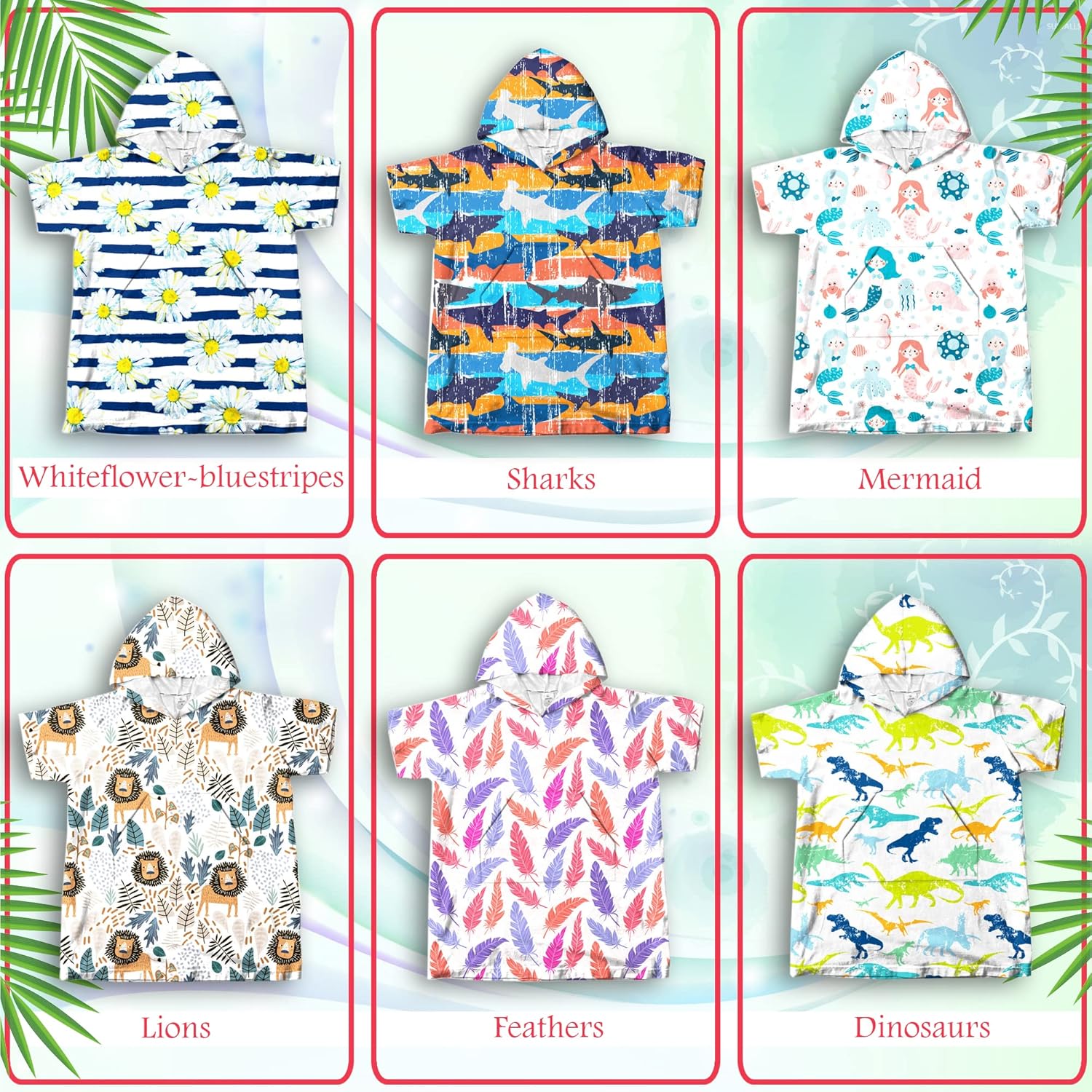 Dinosaurs Hooded Towel for Kids Small