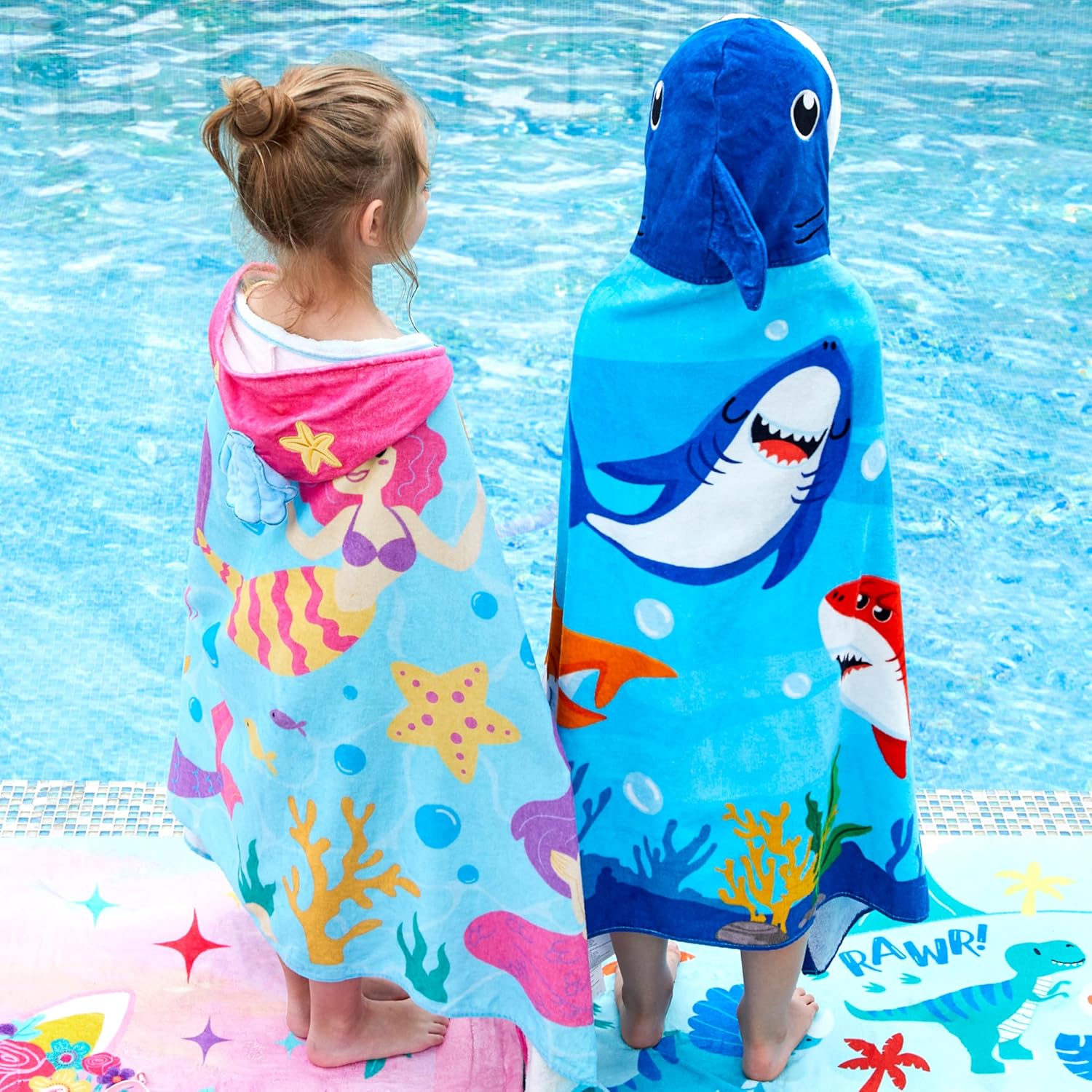 Joiedomi Mermaid Hooded Towel for Kids 30x50 Inch