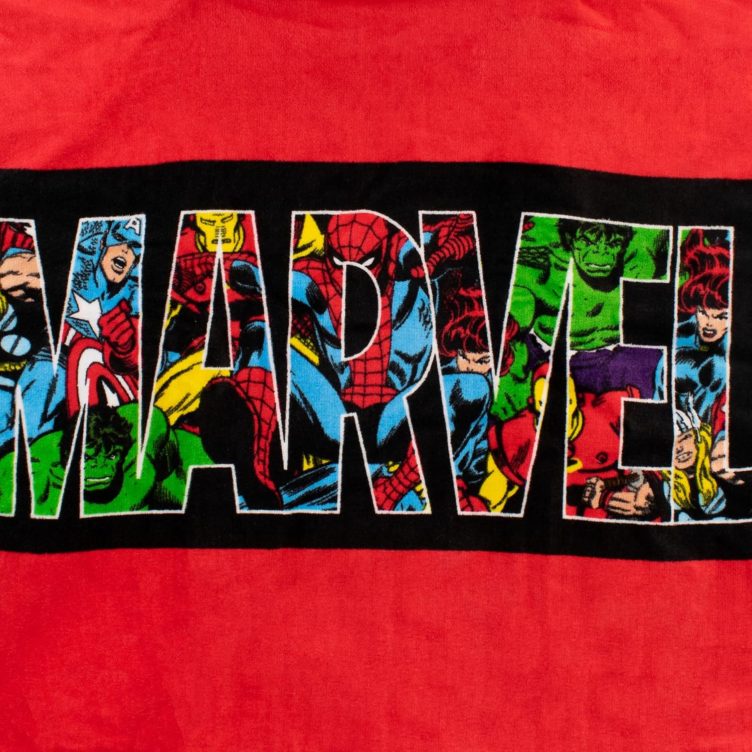 Marvel Avengers Hooded Towel Poncho for Kids One Size Red