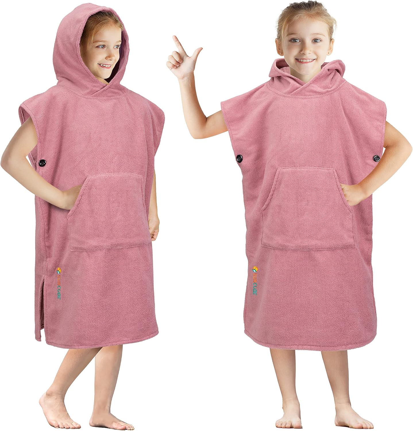 SUN CUBE Kids Hooded Microfiber Swim Towel