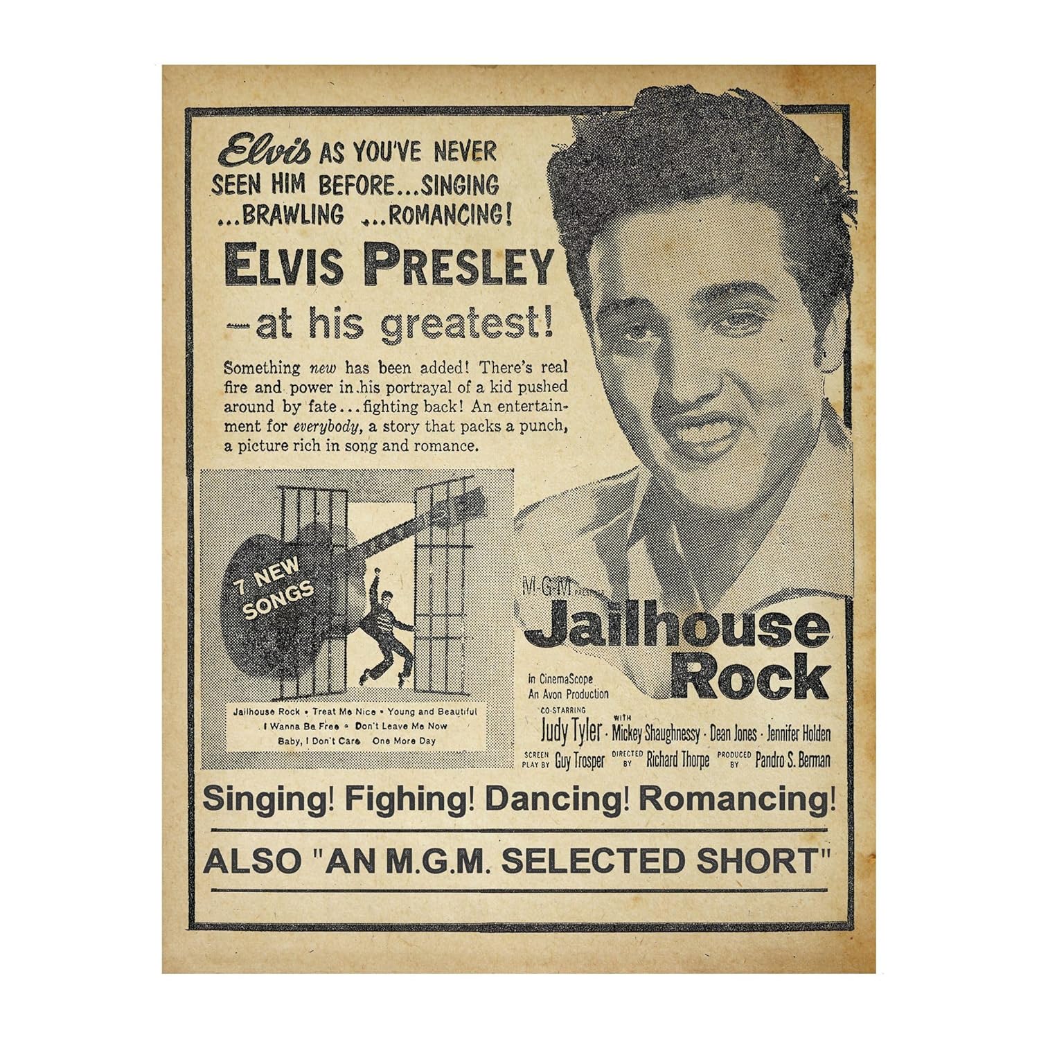 Jailhouse Rock Retro Classic Music Wall Art Print 11x14