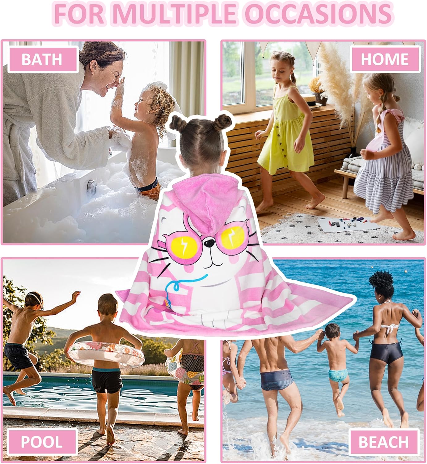 Growell Kids Hooded Bath Towel - Soft Thick Cotton 30x50