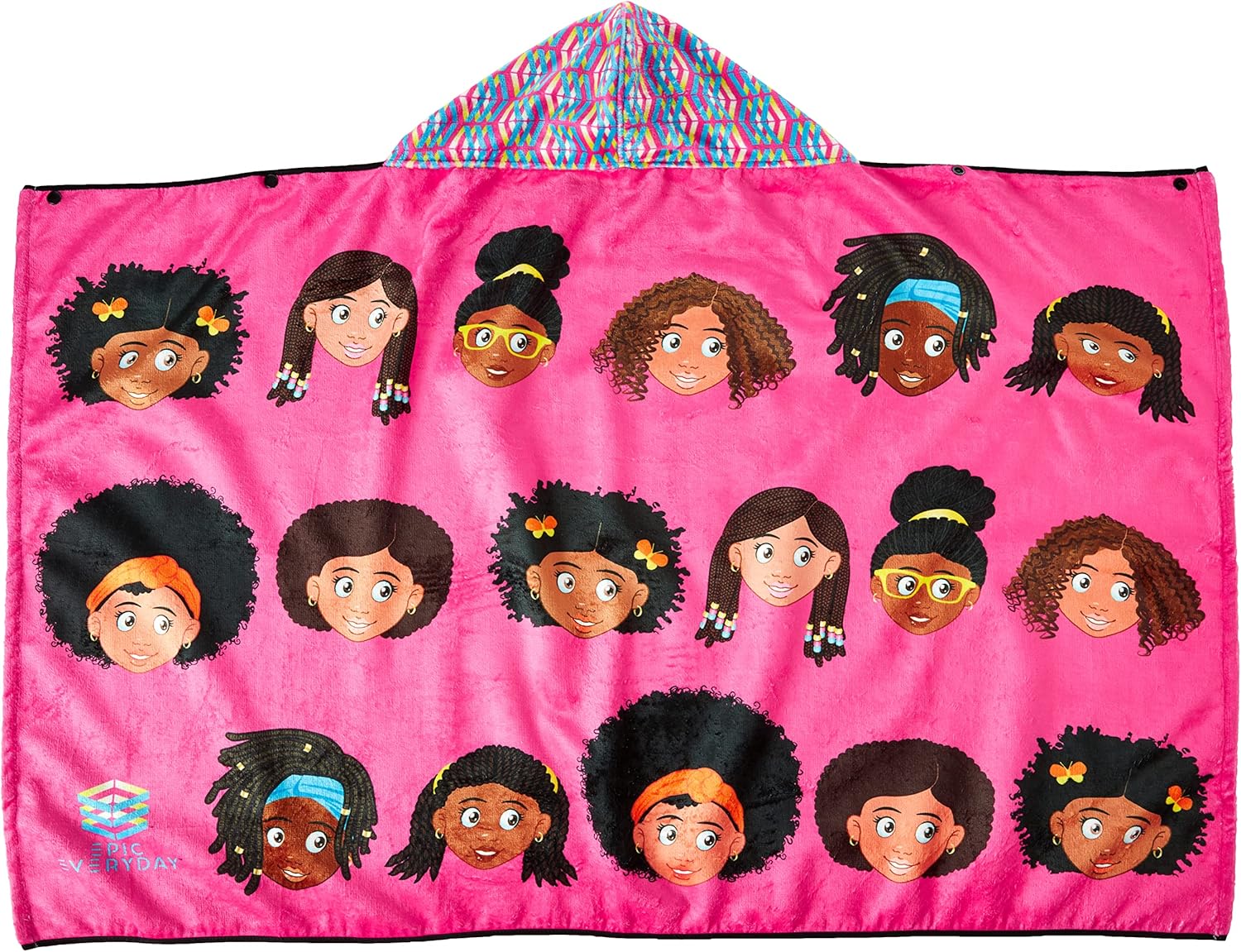 EPIC Everyday Kids Hooded Beach Bath Towels for Girls