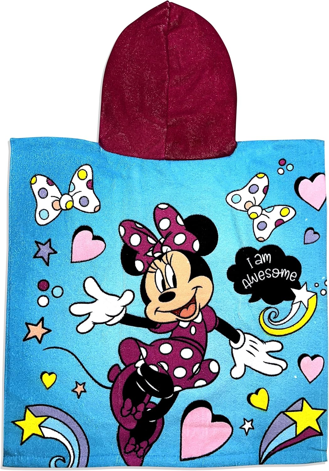 Generic Minnie Mouse Hooded Towel Lets Go Surfin