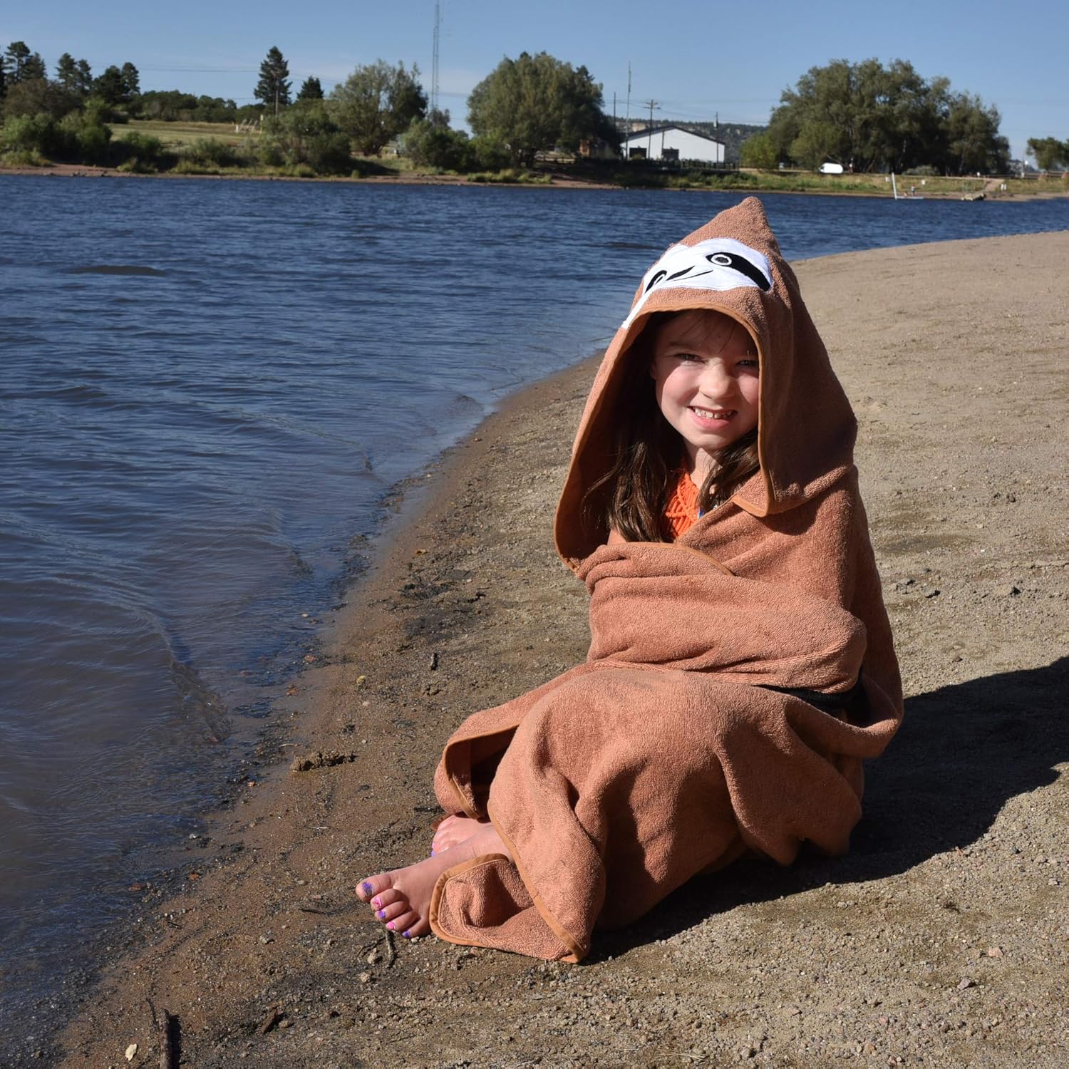 BellaDean Hooded Bath Towel for Big Kids Teens Brown